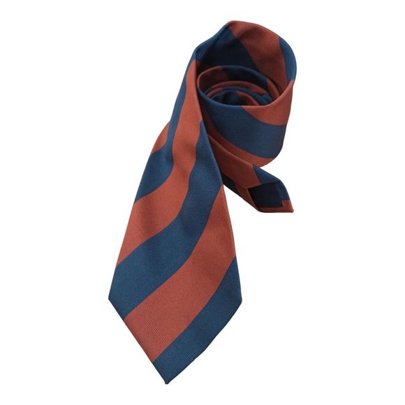 TINCATI Orange Striped Silk Tie ITALY 57"/4" EC - Picture 3 of 10